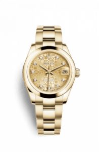 Rolex Datejust 31 Yellow Gold Domed / Oyster / Champagne Computer 178248-0070