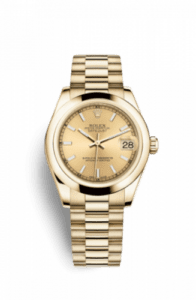 Rolex Datejust 31 Yellow Gold Domed / President / Champagne 178248-0048
