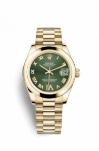Rolex Datejust 31 Yellow Gold Domed / President / Olive Roman 178248-0094