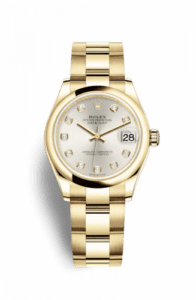 Rolex Datejust 31 Yellow Gold / Domed / Silver - Diamond / Oyster 278248-0033