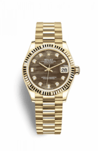 Rolex Datejust 31 Yellow Gold / Fluted / Black MOP / President 278278-0038