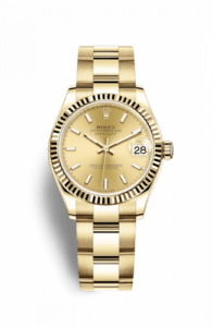 Rolex Datejust 31 Yellow Gold / Fluted / Champagne / Oyster 278278-0039