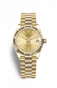 Rolex Datejust 31 Yellow Gold / Fluted / Champagne / President 278278-0040