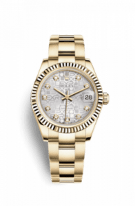 Rolex Datejust 31 Yellow Gold Fluted / Oyster / Silver Computer 178278-0031