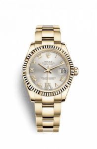 Rolex Datejust 31 Yellow Gold Fluted / Oyster / Silver Roman 178278-0126