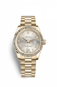 Rolex Datejust 31 Yellow Gold Fluted / President / Silver Roman 178278-0121