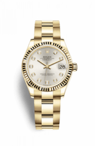 Rolex Datejust 31 Yellow Gold / Fluted / Silver - Diamond / Oyster 278278-0033