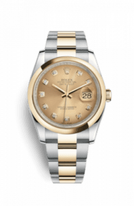 Rolex Datejust 36 Rolesor Yellow Domed / Oyster / Champagne Diamonds 116203-0130