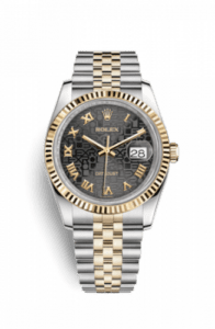 Rolex Datejust 36 Rolesor Yellow Fluted / Jubilee / Black Computer Roman 116233-0198