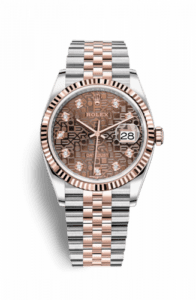 Rolex Datejust 36 Stainless Steel / Everose / Fluted / Chocolate Computer / Jubilee 126231-0025