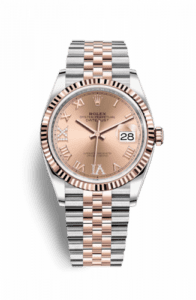 Rolex Datejust 36 Stainless Steel / Everose / Fluted / Rose Roman / Jubilee 126231-0027