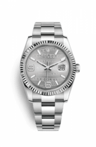 Rolex Datejust 36 Stainless Steel Fluted / Oyster / Rhodium Wave 116234-0153