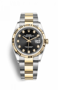 Rolex Datejust 36 Stainless Steel / Yellow Gold / Fluted / Black Diamond / Oyster 126233-0022