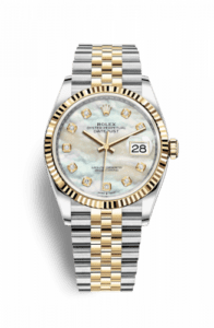 Rolex Datejust 36 Stainless Steel / Yellow Gold / Fluted / MOP Diamond / Jubilee 126233-0023