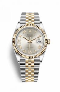 Rolex Datejust 36 Stainless Steel / Yellow Gold / Fluted / Silver Roman / Jubilee 126233-0031