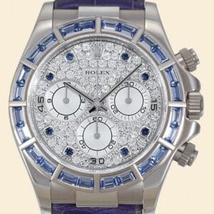 Rolex Daytona White Gold Blue Sapphire Strap Paved 116589saciI-0001