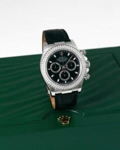 Rolex Daytona White Gold Double Row Strap Black 116589rbr-0001
