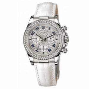 Rolex Daytona White Gold Double Row Strap Paved 116589rbr-0002