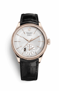 Rolex Cellini Dual Time Everose / Silver / Alligator Black 50525-0009