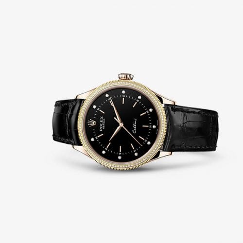 Rolex Cellini Time Everose Diamond Black 50605rbr-0014