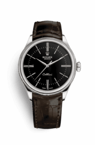 Rolex Cellini Time White Gold / Black / Alligator Brown 50509-0022