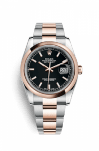 Rolex Datejust 36 Rolesor Everose Domed / Oyster / Black 116201-0094