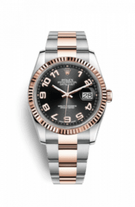 Rolex Datejust 36 Rolesor Everose Fluted / Oyster / Black Arabic 116231-0066