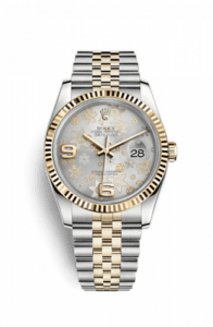 Rolex Datejust 36 Rolesor Yellow Fluted / Jubilee / Silver Floral 116233-0215