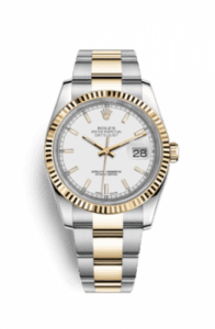 Rolex Datejust 36 Rolesor Yellow Fluted / Oyster / White 116233-0171