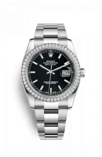 Rolex Datejust 36 Stainless Steel Diamond / Oyster / Black 116244-0060