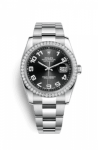 Rolex Datejust 36 Stainless Steel Diamond / Oyster / Black Arabic 116244-0042