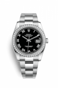 Rolex Datejust 36 Stainless Steel Diamond / Oyster / Black Roman 116244-0040