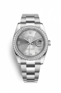Rolex Datejust 36 Stainless Steel Diamond / Oyster / Rhodium Roman 116244-0028
