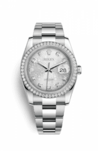 Rolex Datejust 36 Stainless Steel Diamond / Oyster / Silver Computer 116244-0024