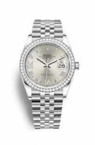 Rolex Datejust 36 Stainless Steel / Diamond / Silver Roman-Diamonds / Jubilee 126284RBR-0021