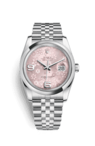 Rolex Datejust 36 Stainless Steel Domed / Jubilee / Pink Floral 116200-0086