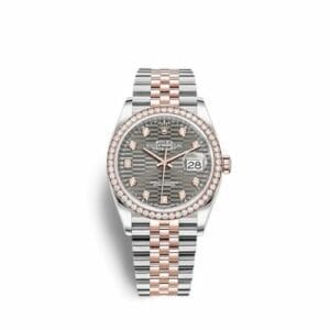 Rolex Datejust 36 Stainless Steel / Everose / Diamond / Slate - Fluted - Diamond / Jubilee 126281RBR-0029