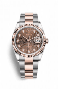 Rolex Datejust 36 Stainless Steel / Everose / Fluted / Chocolate Computer / Oyster 126231-0026