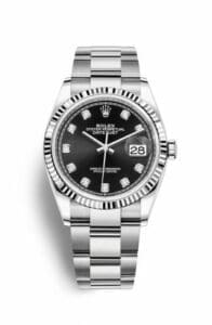 Rolex Datejust 36 Stainless Steel / Fluted / Black-Diamond / Oyster 126234-0028
