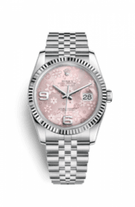 Rolex Datejust 36 Stainless Steel Fluted / Jubilee / Pink Floral 116234-0117