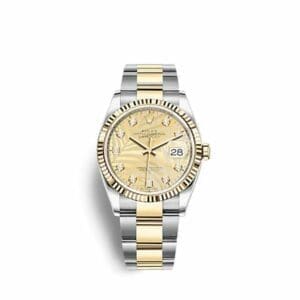 Rolex Datejust 36 Stainless Steel - Yellow Gold - Fluted / Champagne - Palm - Diamond / Oyster 126233-0044