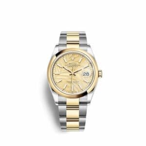 Rolex Datejust 36 Stainless Steel / Yellow Gold / Smooth / Golden Palm / Oyster 126203-0038