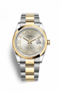 Rolex Datejust 36 Stainless Steel / Yellow Gold / Smooth / Silver Roman / Oyster 126203-0032