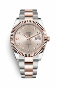 Rolex Datejust 41 Rolesor Everose Fluted / Oyster / Sundust - Diamond 126331-0007