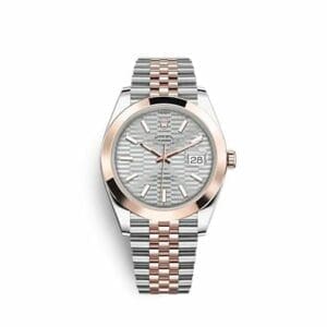 Rolex Datejust 41 Rolesor Everose - Smooth / Jubilee / Silver - Fluted 126301-0018