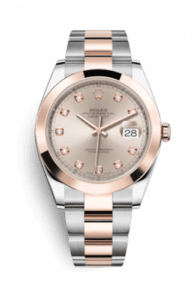 Rolex Datejust 41 Rolesor Everose Smooth / Oyster / Sundust - Diamond 126301-0007