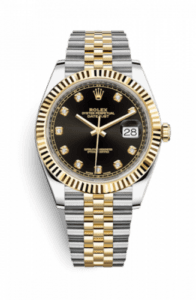 Rolex Datejust 41 Rolesor Yellow Fluted / Jubilee / Black - Diamond 126333-0006