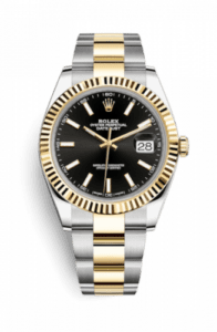 Rolex Datejust 41 Rolesor Yellow Fluted / Oyster / Black 126333-0013