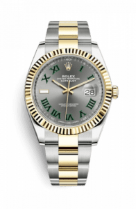 Rolex Datejust 41 Rolesor Yellow Fluted / Oyster / Slate - Roman 126333-0019