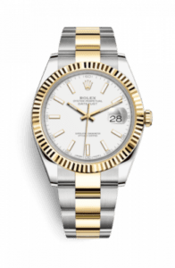 Rolex Datejust 41 Rolesor Yellow Fluted / Oyster / White 126333-0015